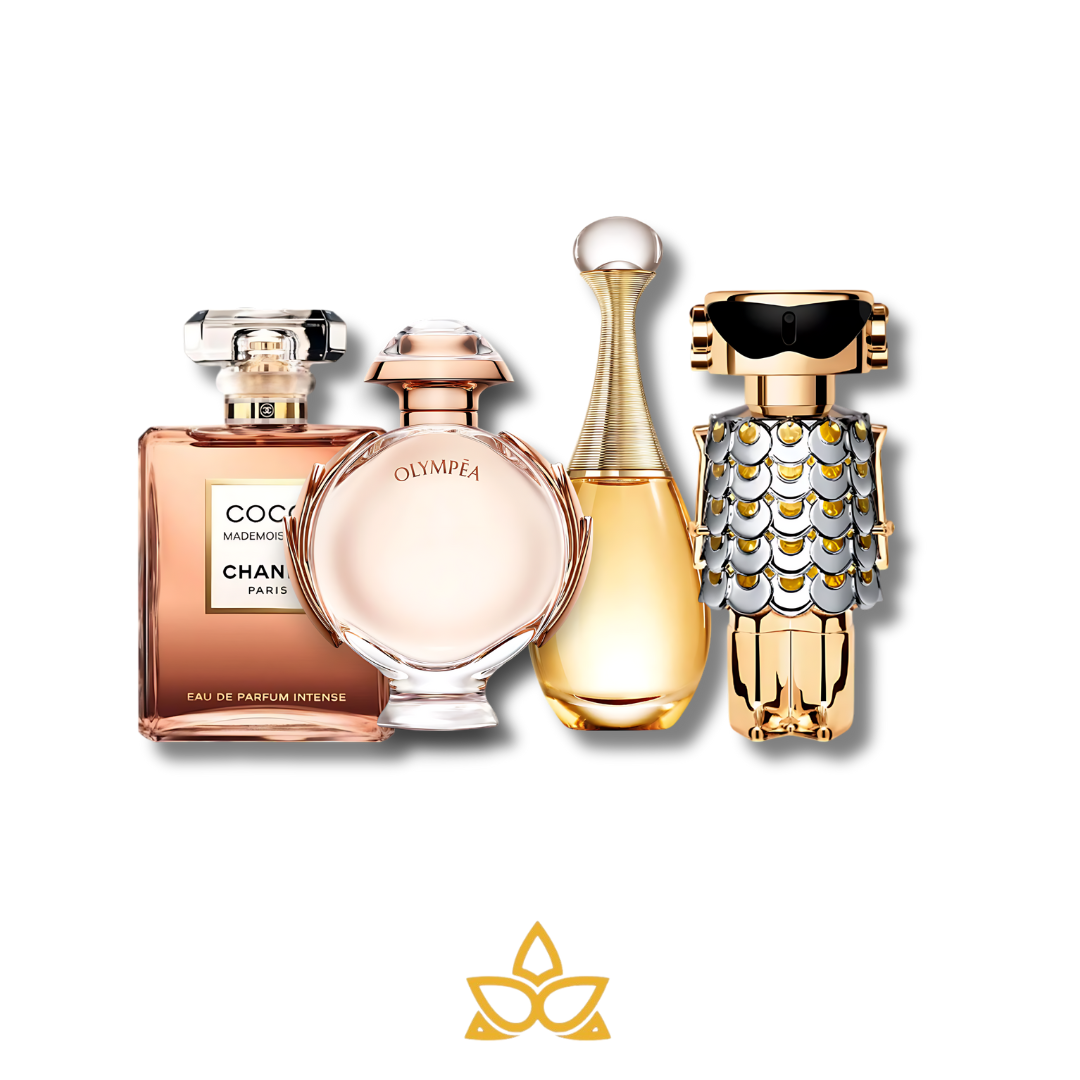 Combo 4 Perfumes Coco, J'Adore, Olympea y Paco Rabanne Fame