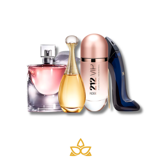 Combo 4 Perfumes La Vie Est Belle, Dior J'Adore, 212 VIP Rosé y Good Girl