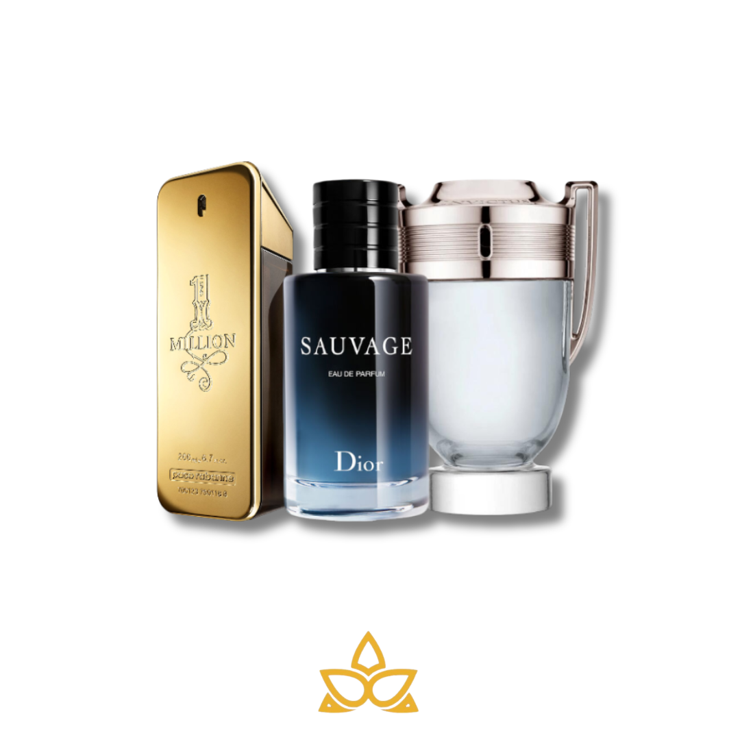 Combo 3 Perfumes Paco Rabanne ONE MILLION, Dior SAUVAGE y Paco Rabanne INVICTUS