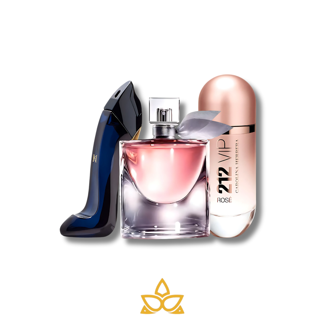 Combo de 3 Parfums Carolina Herrera GOOD GIRL, Lancôme LA VIE EST BELLE y Carolina Herrera 212 VIP ROSÉ