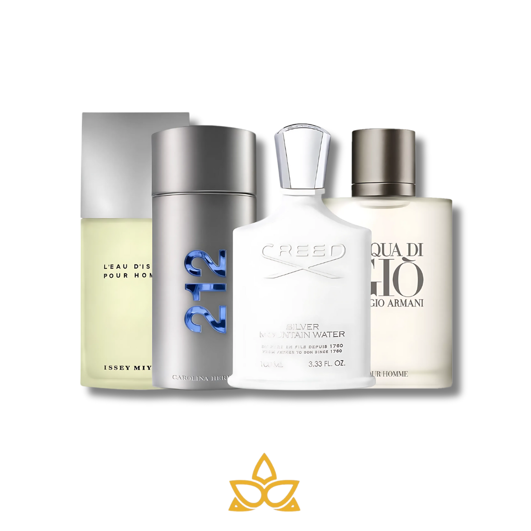 Combo 4 Perfumes Issey Miyake, Acqua Di Dio, Creed Silver y 212 Vip NYC