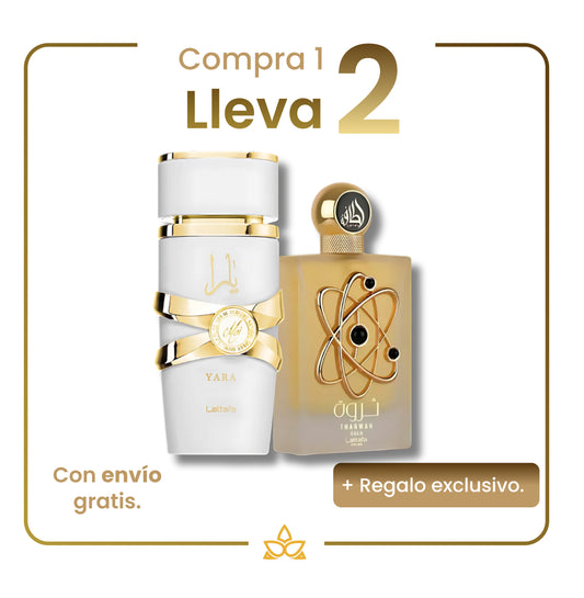 Combo de 2 Perfumes Árabes- Yara Moi y Tharwah Gold – 100ml