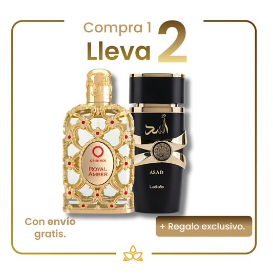 Combo de 2 Perfumes Árabes- Royal Amber y Asad Lattafa – 100ml