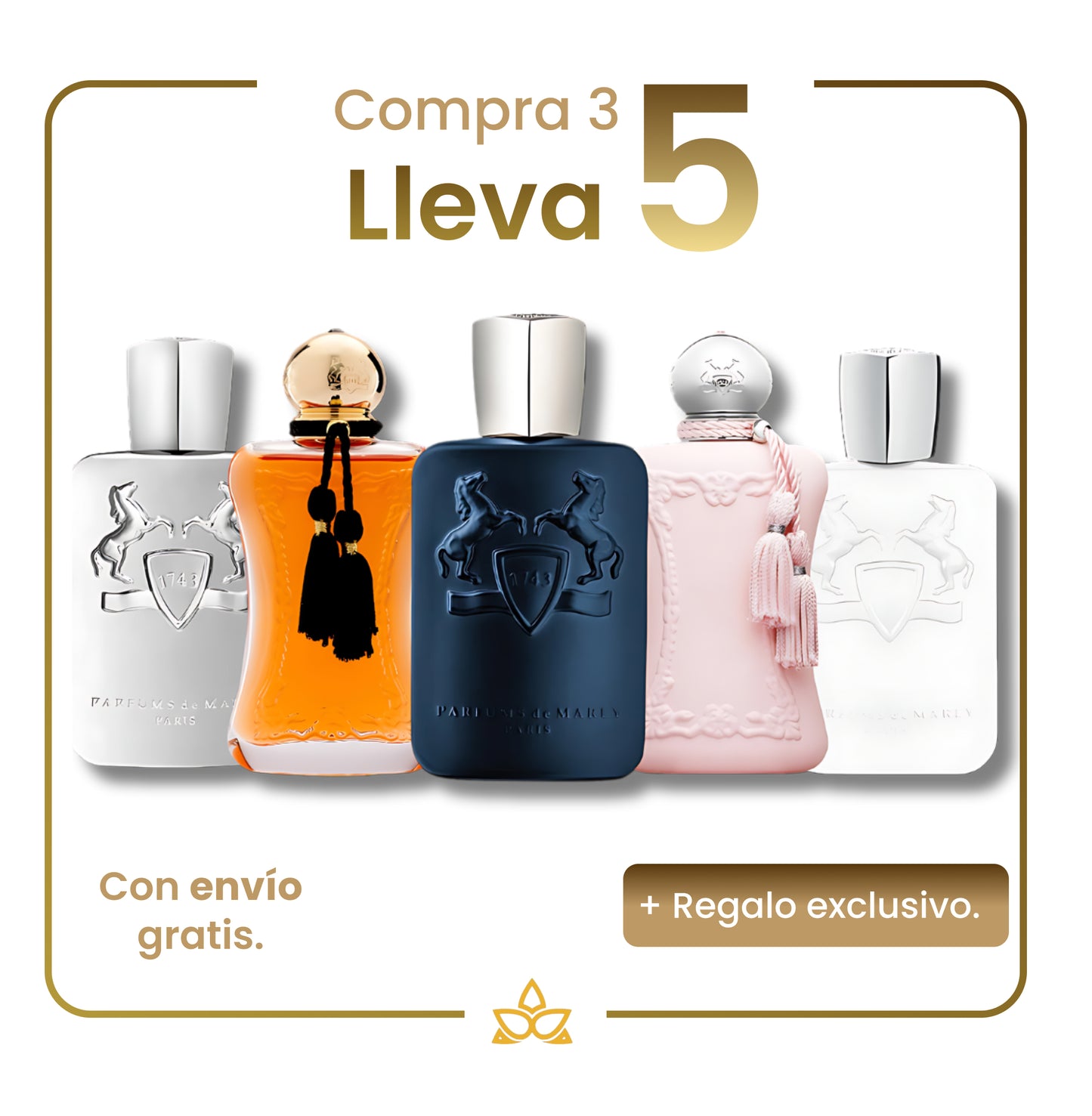 Combo de 5 Perfumes Árabes- Pegasus, Safanad, Layton, Delina y Galloway – 100ml